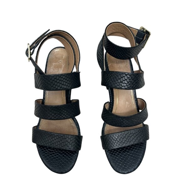 Vionic Perk Blaire snake embossed Leather Heeled Strappy Sandals women's sz 9 - Picture 5 of 10